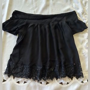 Black off the shoulder blouse